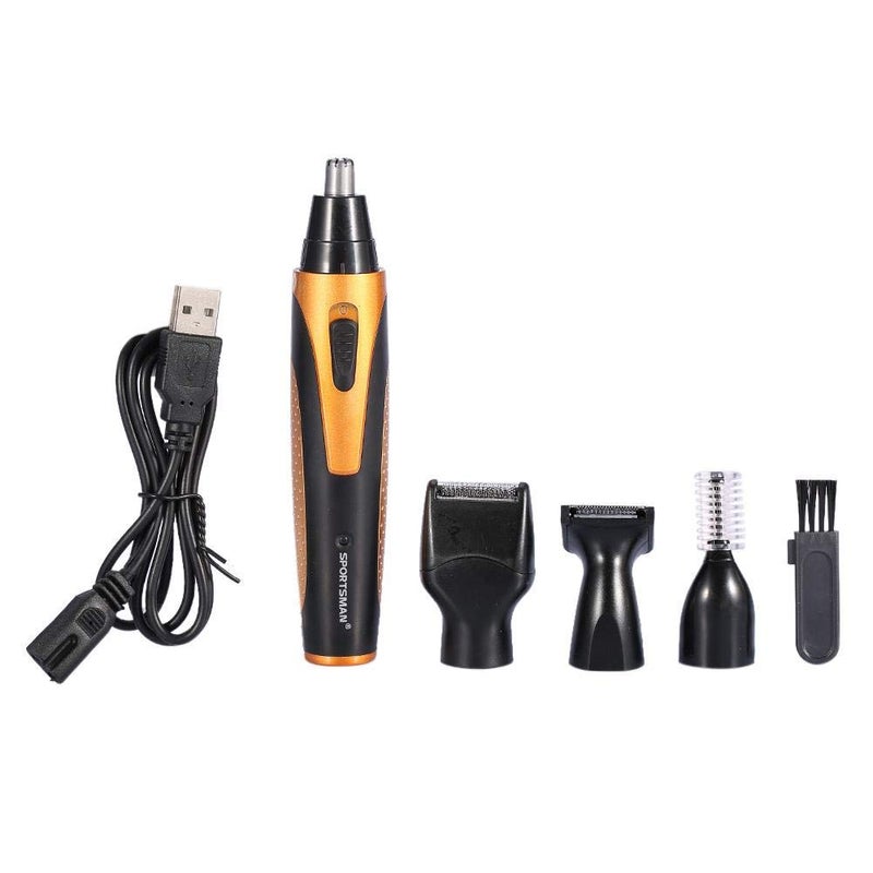Nose Hair Trimmer 4 in 1 Rechargeable Men Nose Ear Temple Hair Trimmer Electric Beard Eyebrow Clipper Shaving Kit